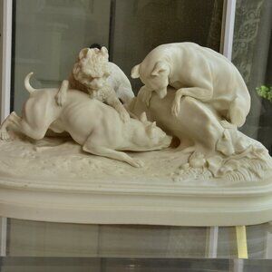 Cast Resin Replica Of 19th Century Chasse Au Lapin / The Rabbit Hunt